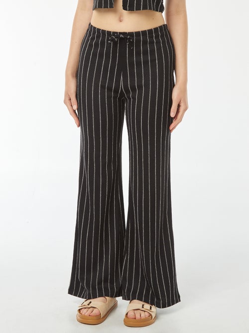 Wijde broek van lichte wafelstof - Kiabi