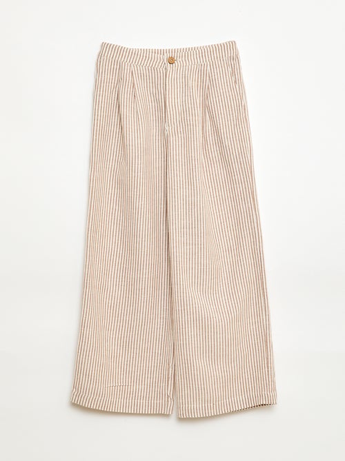 Wijde broek van linnenmix - Kiabi