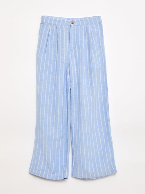 Wijde broek van linnenmix - Kiabi