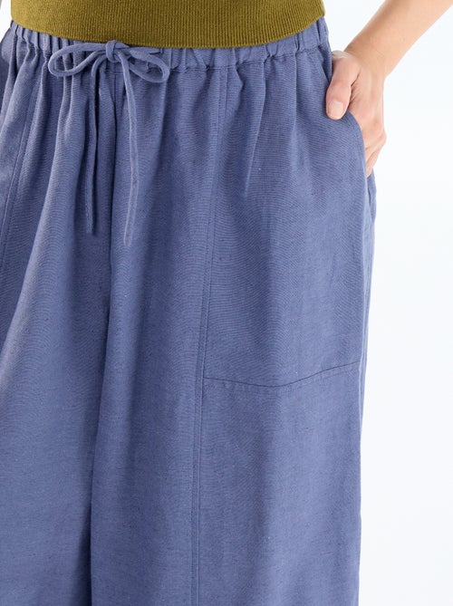 Wijde broek van linnenmix - Kiabi