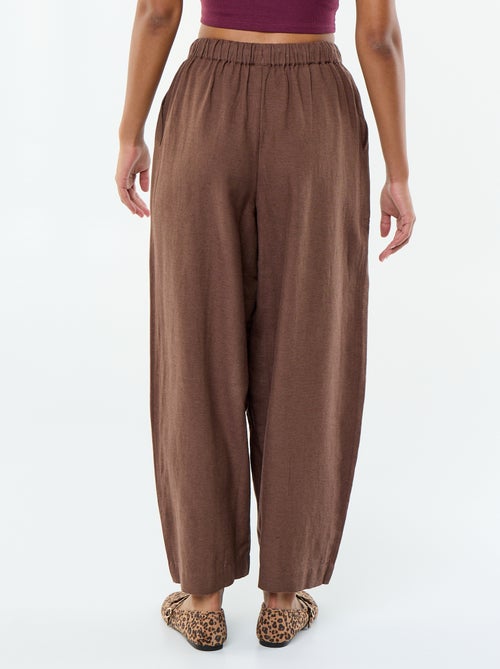 Wijde broek van linnenmix - Kiabi