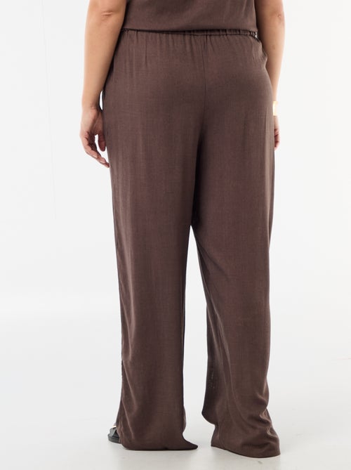 Wijde broek van linnenmix - Kiabi