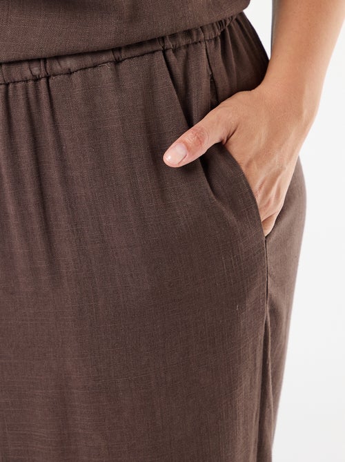 Wijde broek van linnenmix - Kiabi