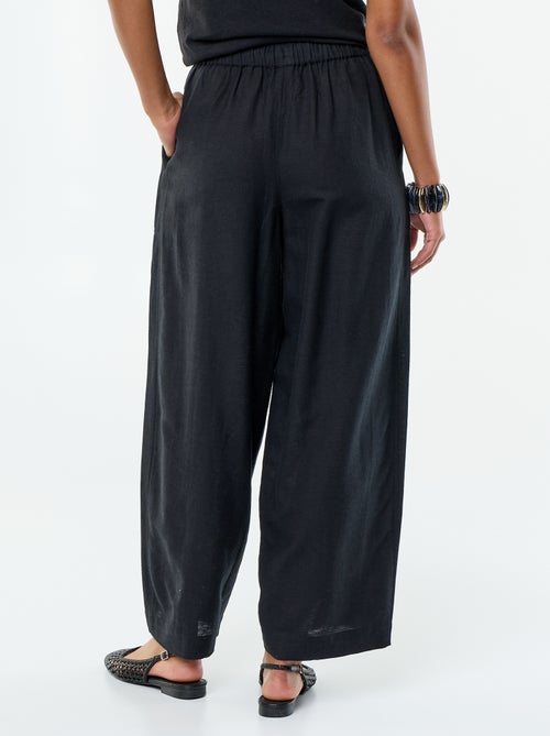 Wijde broek van linnenmix - Kiabi