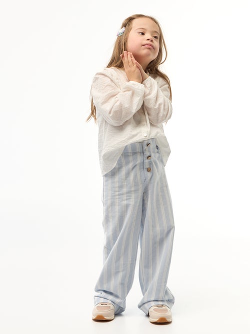 Wijde broek van piquéstof - gemakkelijk aan te trekken collectie - Kiabi