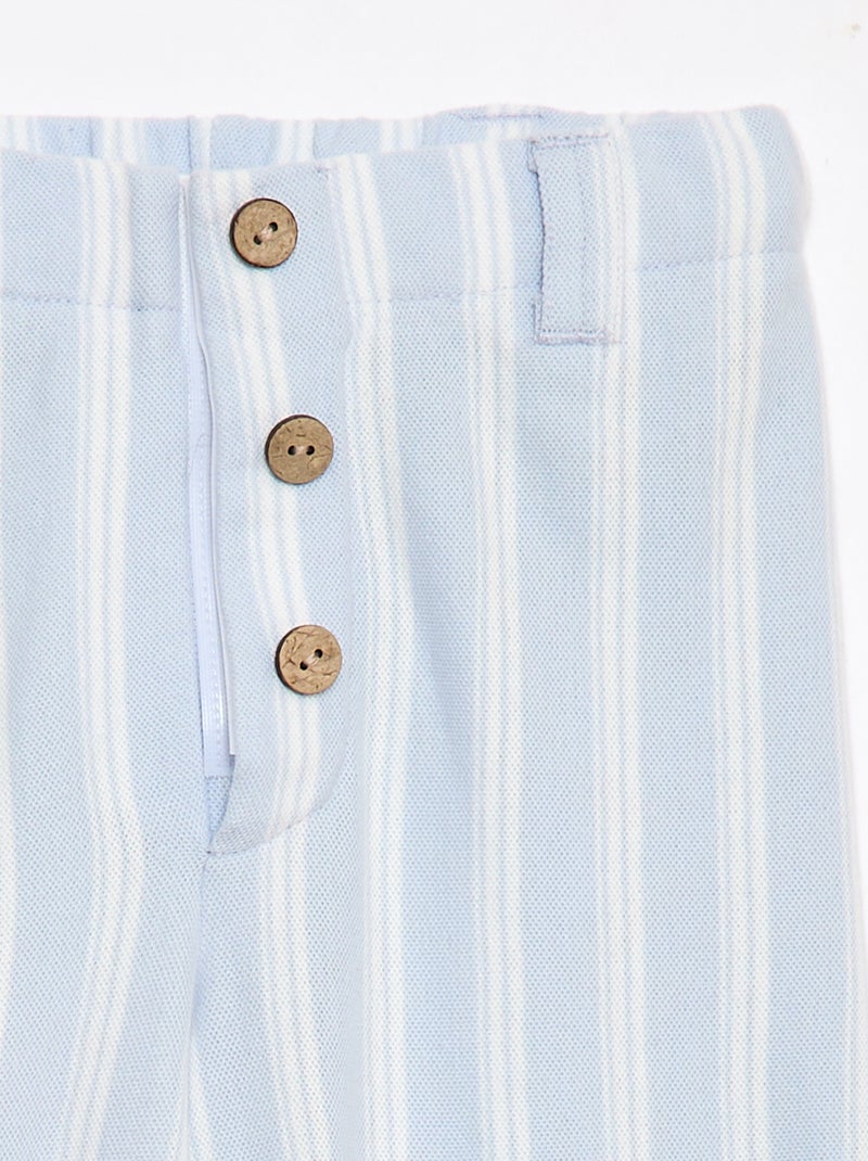 Wijde broek van piquéstof - gemakkelijk aan te trekken collectie Blauw - Kiabi