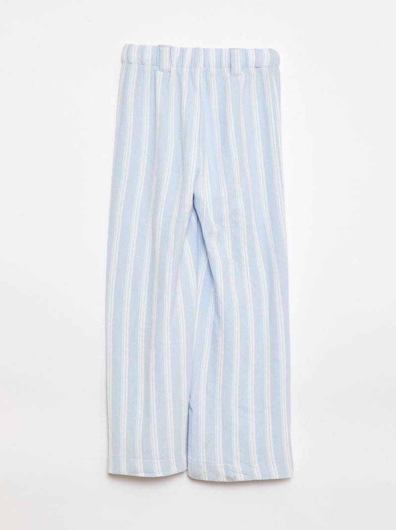 Wijde broek van piquéstof - gemakkelijk aan te trekken collectie Blauw - Kiabi