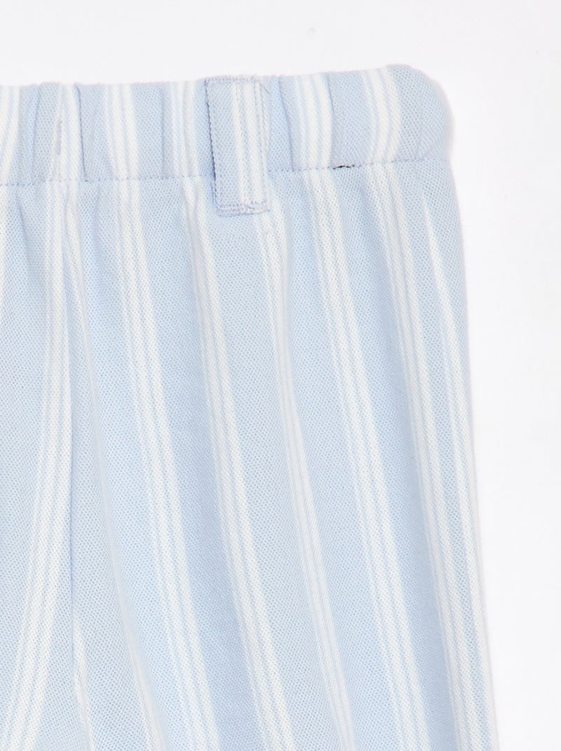 Wijde broek van piquéstof - gemakkelijk aan te trekken collectie Blauw - Kiabi