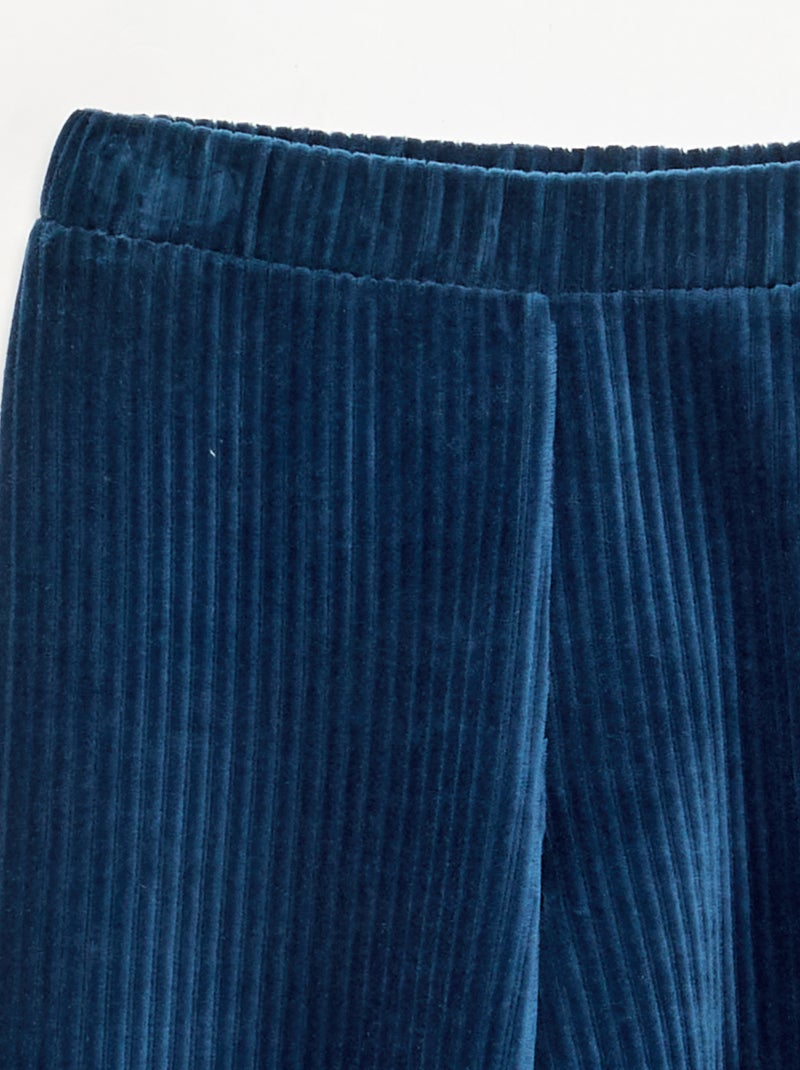 Wijde broek van ribfluweel Blauw - Kiabi