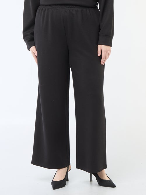 Wijde broek van ribstof met stretch - Kiabi