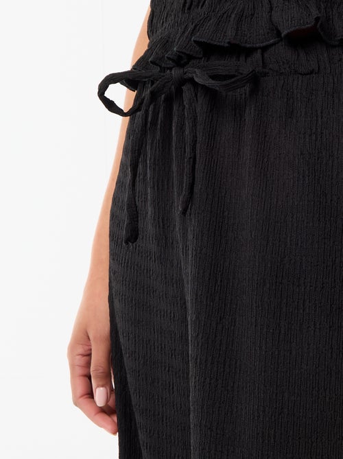 Wijde broek van smocktricot - Kiabi