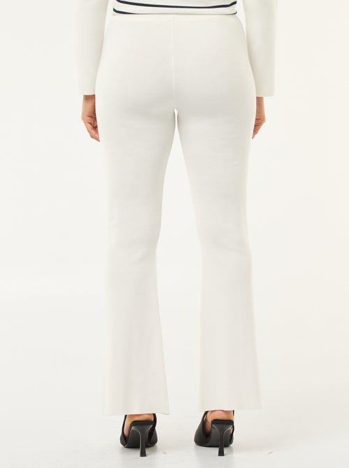 Wijde broek van stevige, effen ribjersey - Kiabi