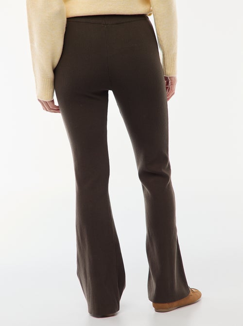 Wijde broek van stevige, effen ribjersey - Kiabi