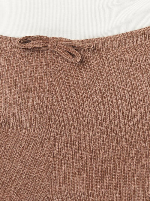 Wijde broek van tricot met wafeltextuur - Kiabi