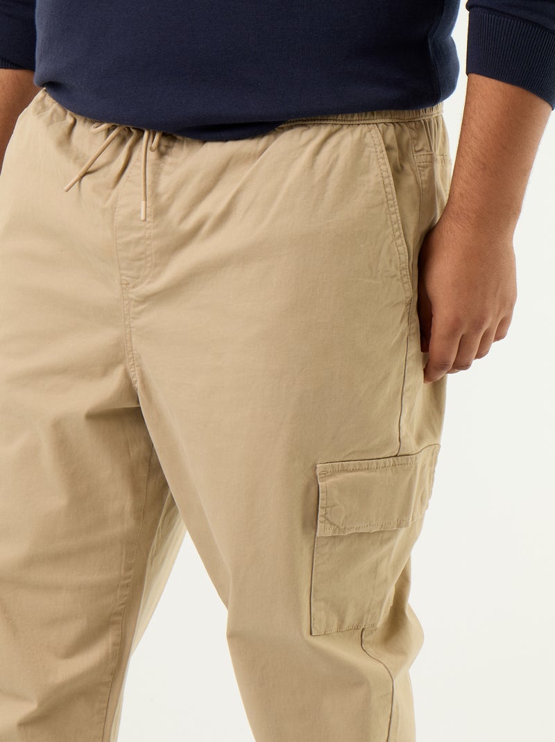 Wijde broek van twill Biege - Kiabi