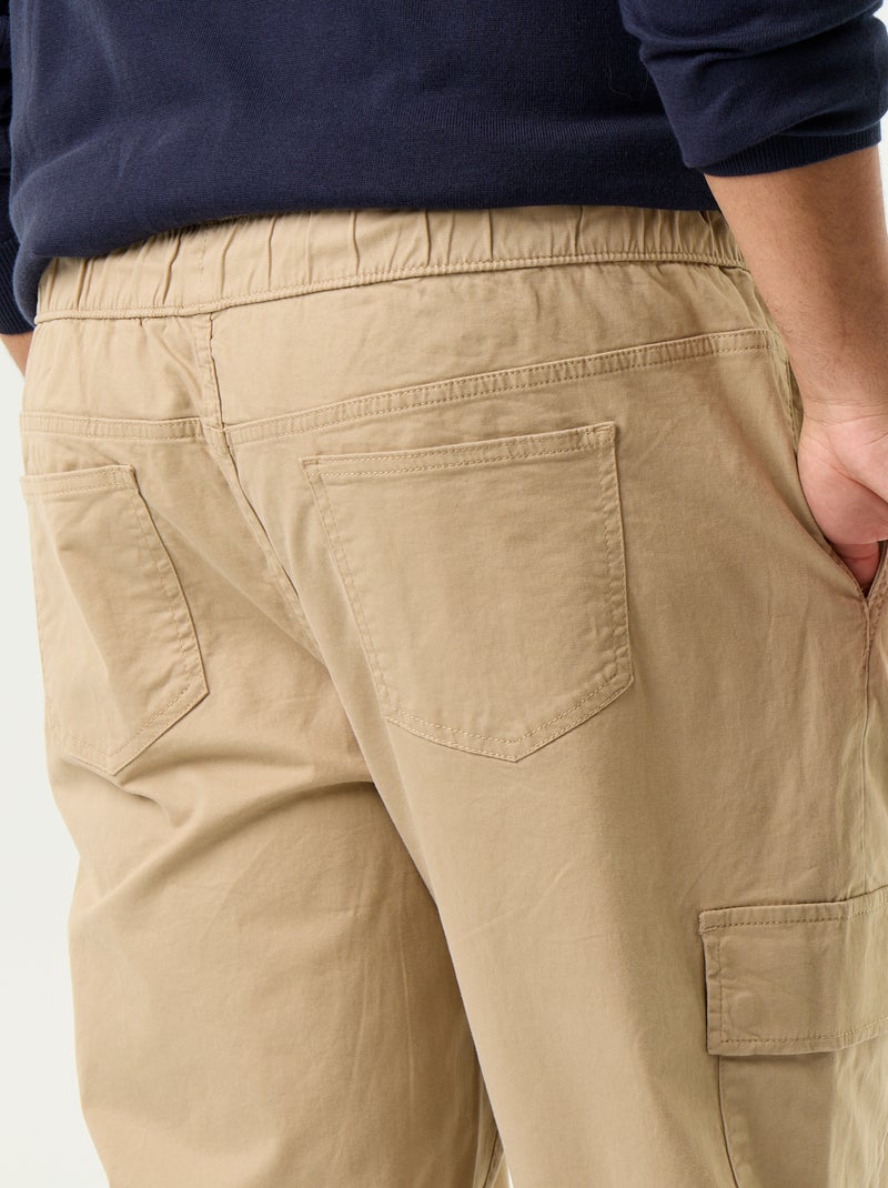 Wijde broek van twill Biege - Kiabi