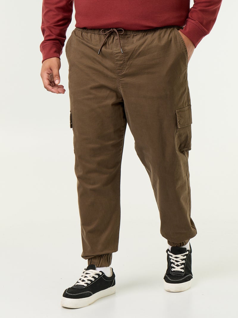 Wijde broek van twill Bruin - Kiabi
