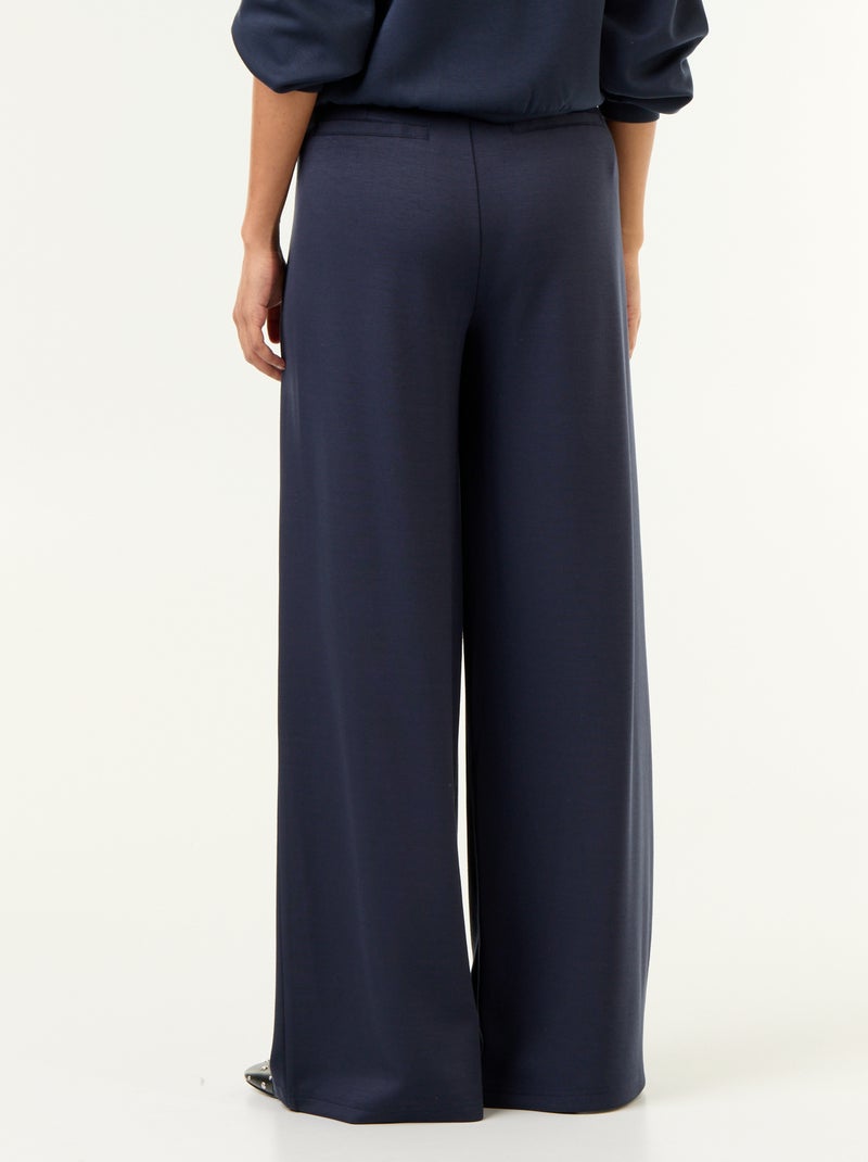 Wijde broek van zachte stof Blauw - Kiabi