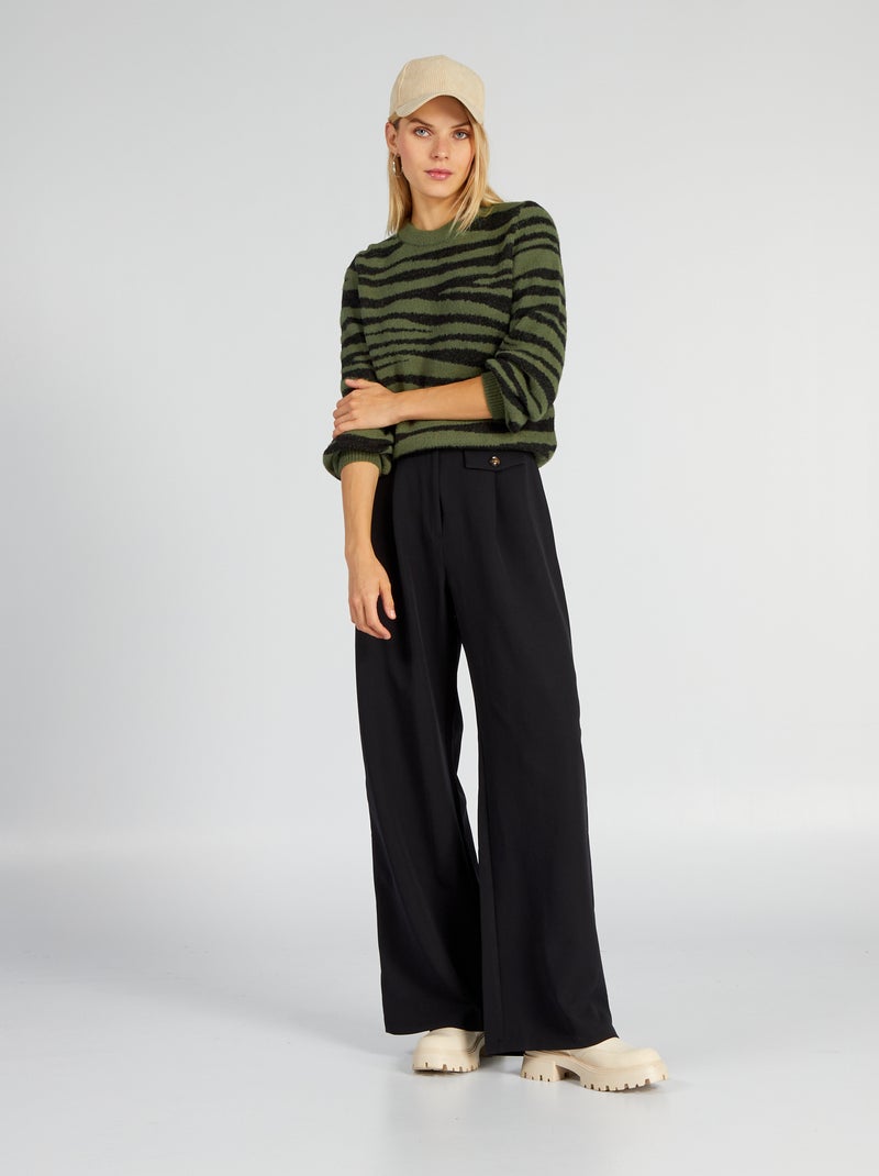 Wijde broek ZWART - Kiabi