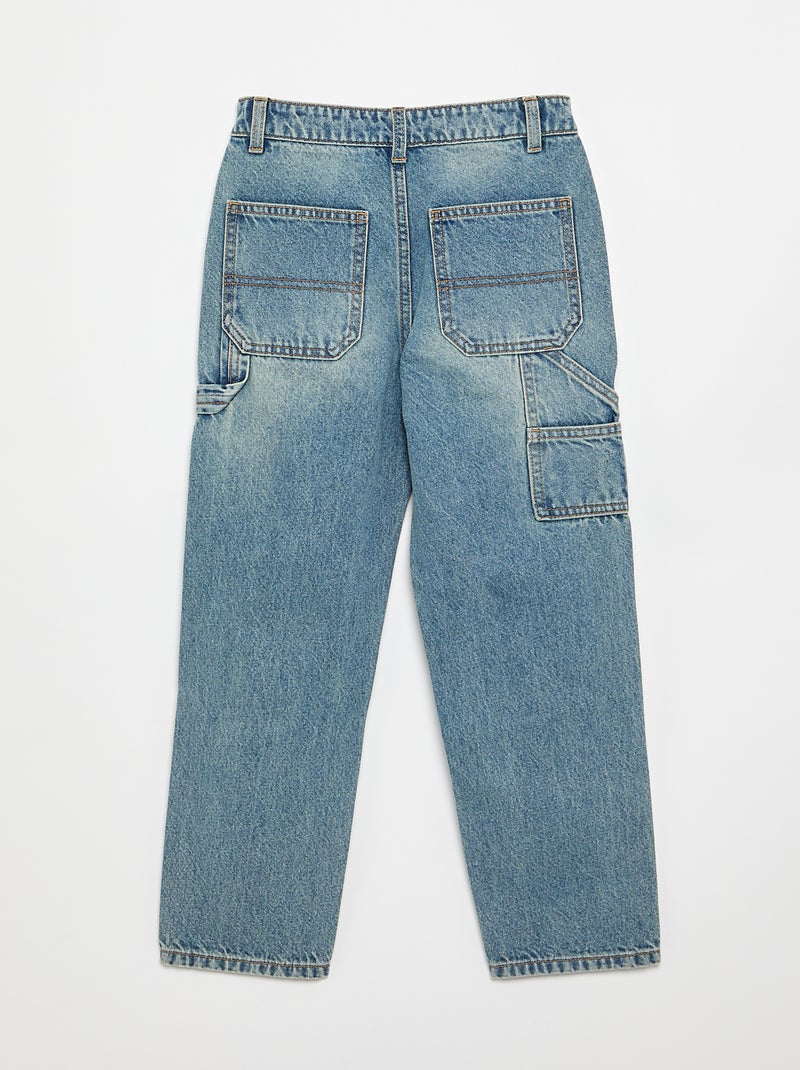 Wijde carpenterjeans Blauw - Kiabi