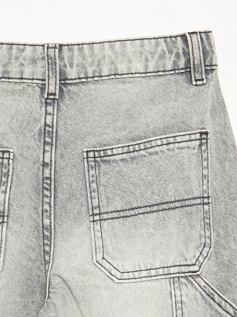 Wijde carpenterjeans Grijs - Kiabi