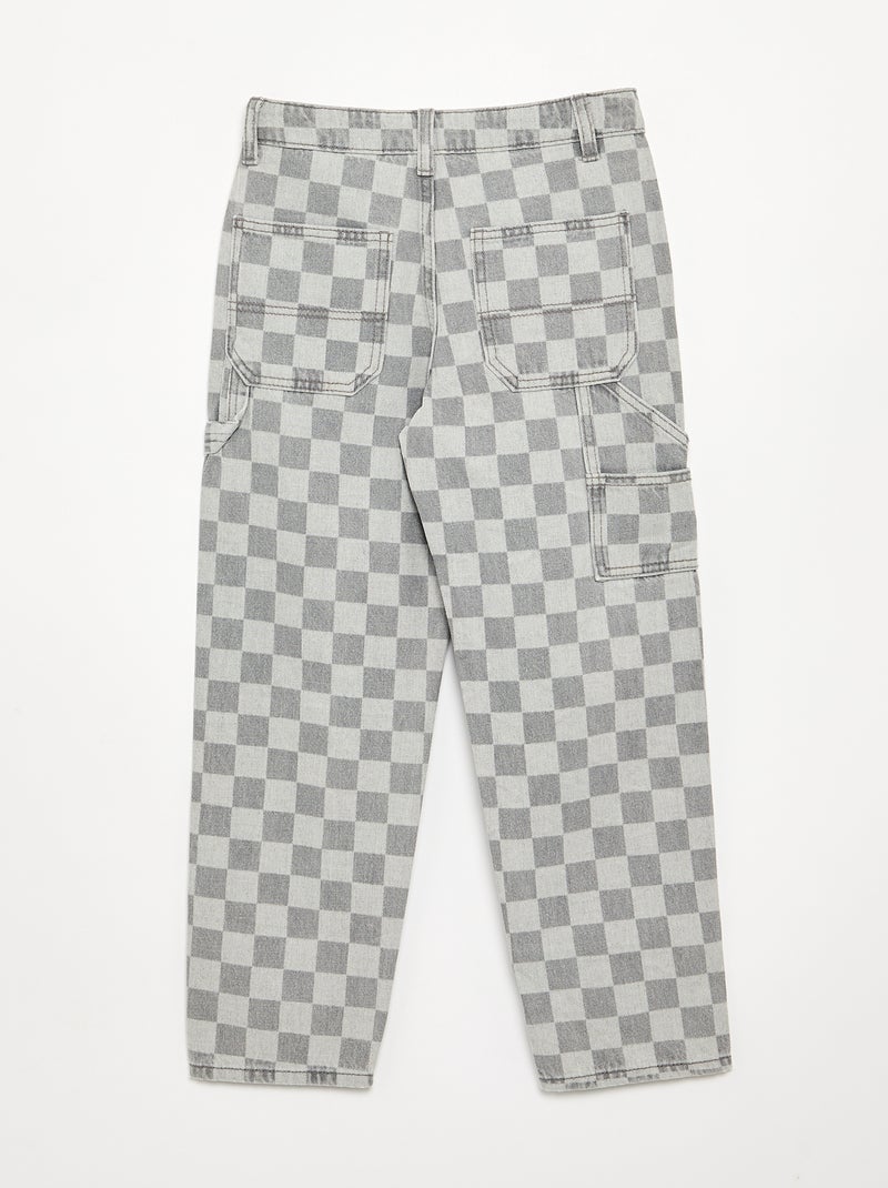 Wijde carpenterjeans Grijs - Kiabi