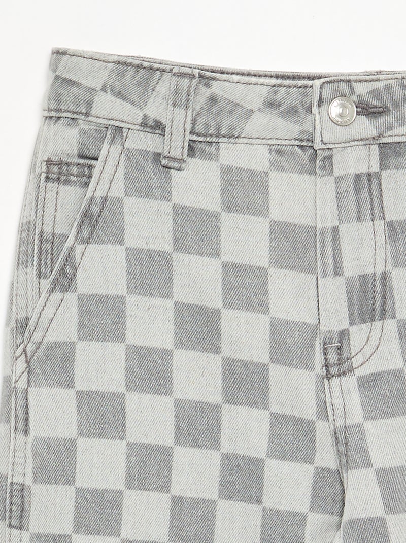 Wijde carpenterjeans Grijs - Kiabi