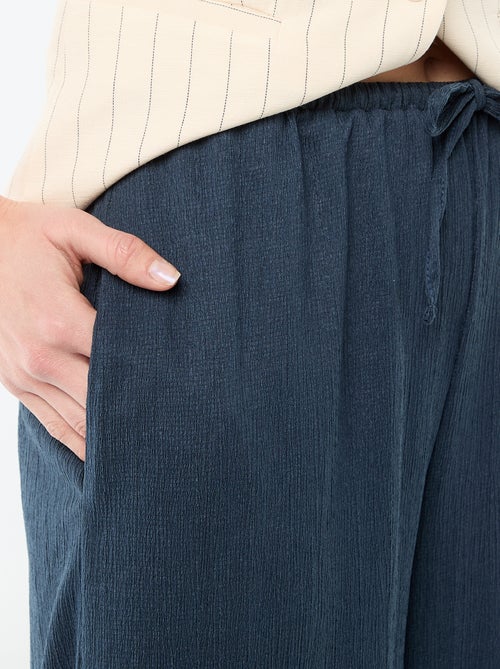 Wijde crêpe broek met 2 zakken - Kiabi