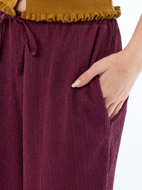 Wijde crêpe broek met 2 zakken - Kiabi