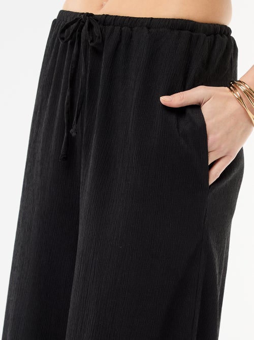Wijde crêpe broek met 2 zakken - Kiabi
