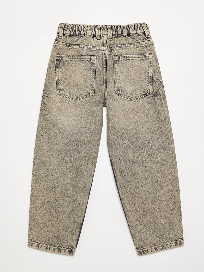Wijde denim broek Grijs - Kiabi