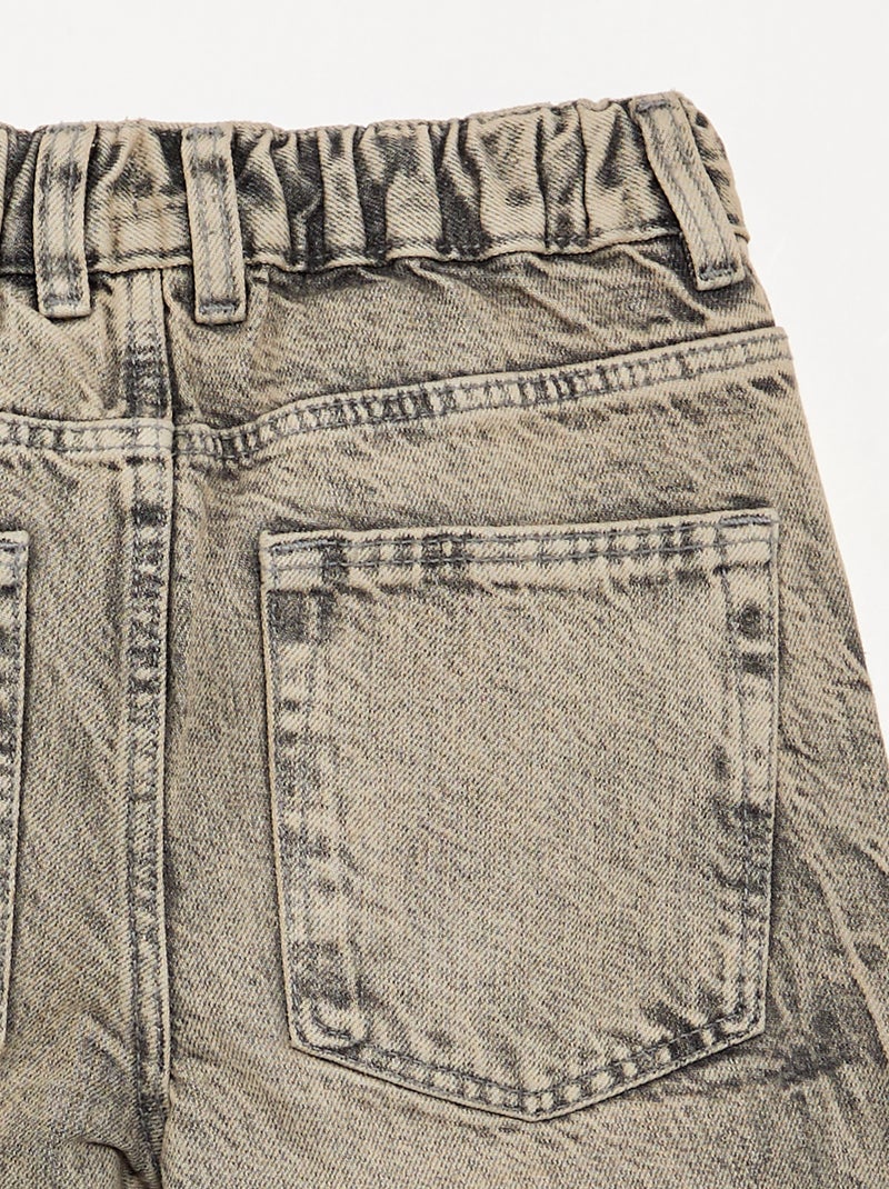 Wijde denim broek Grijs - Kiabi