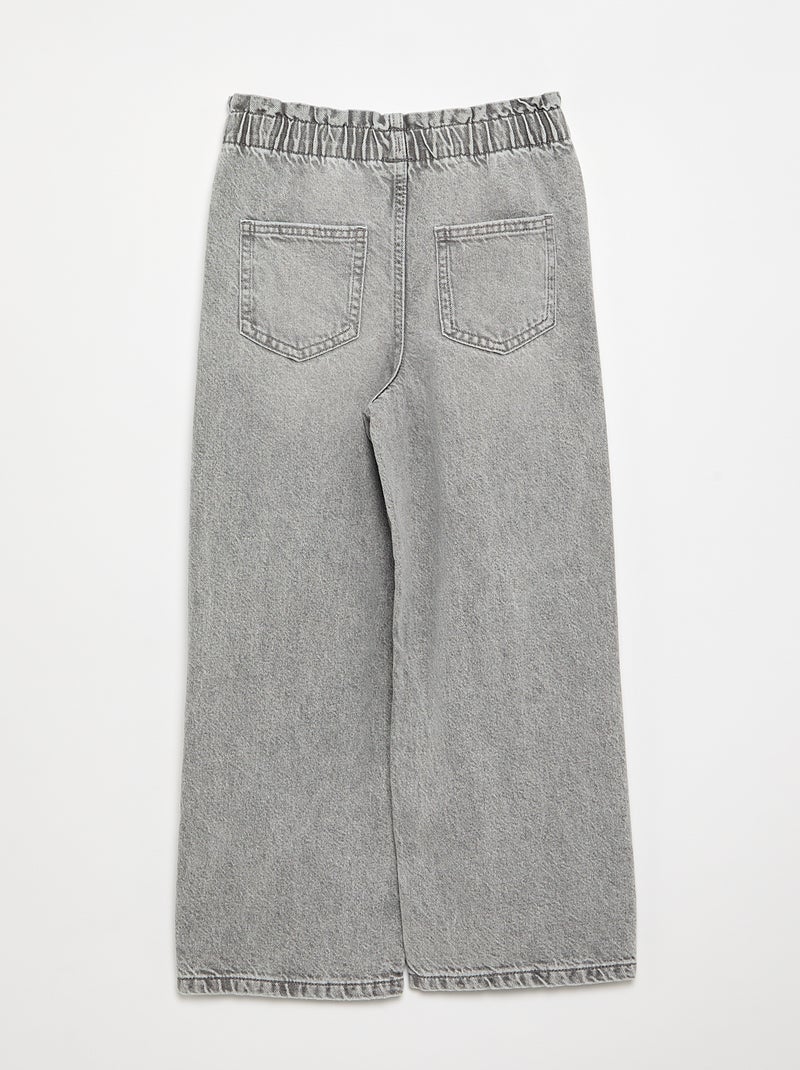 Wijde denim broek Grijs - Kiabi