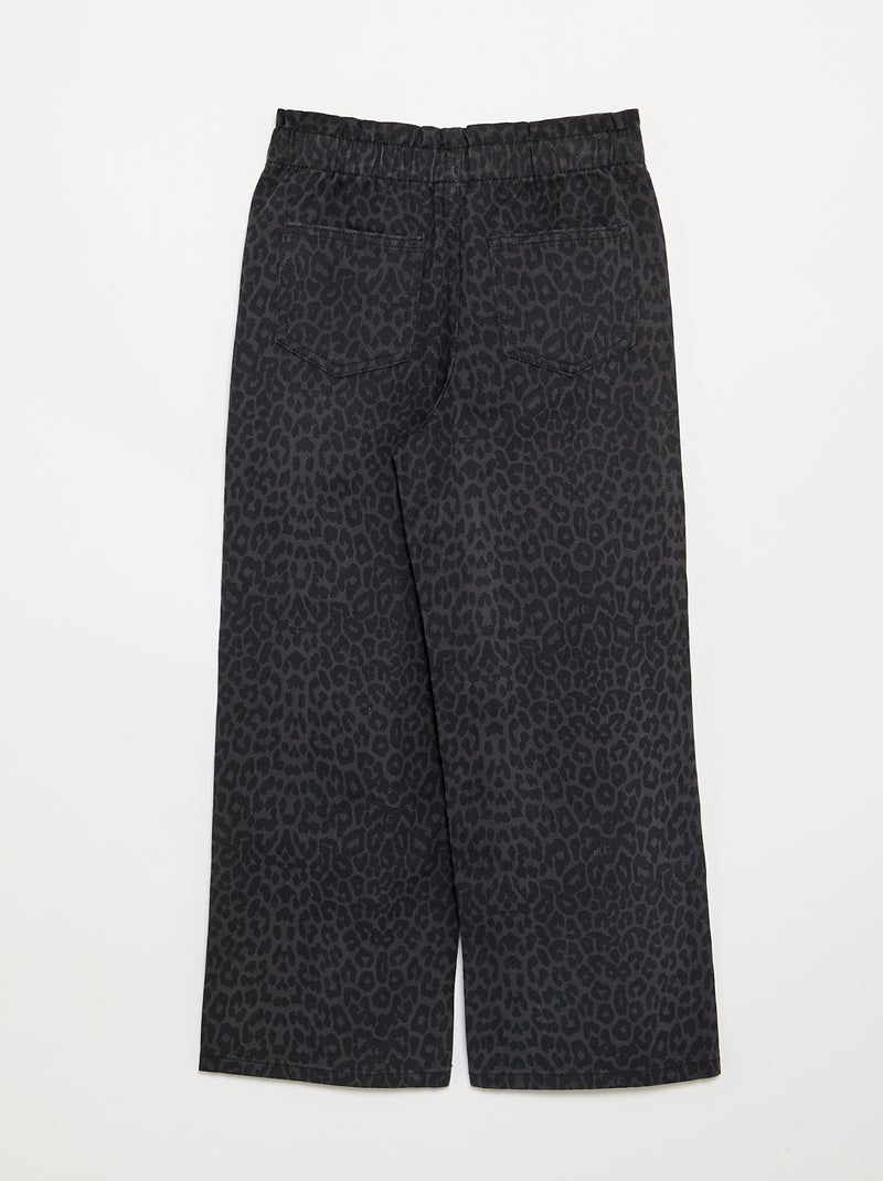 Wijde denim broek Grijs - Kiabi