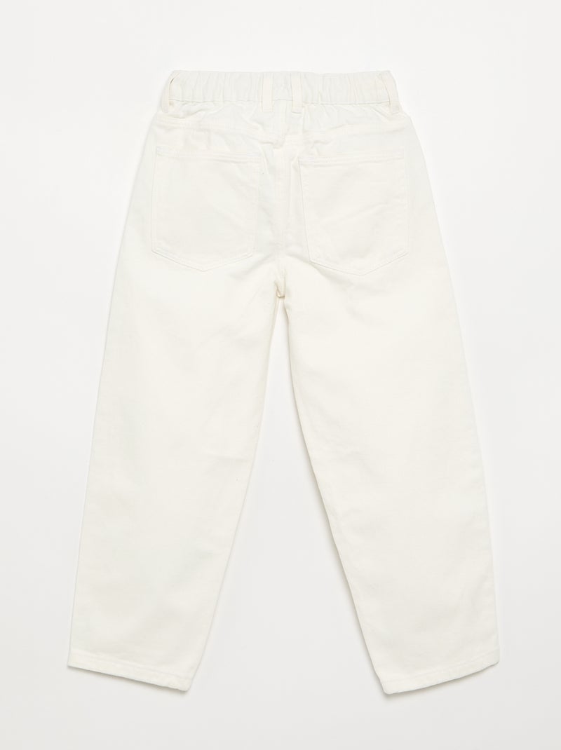 Wijde denim broek Wit - Kiabi
