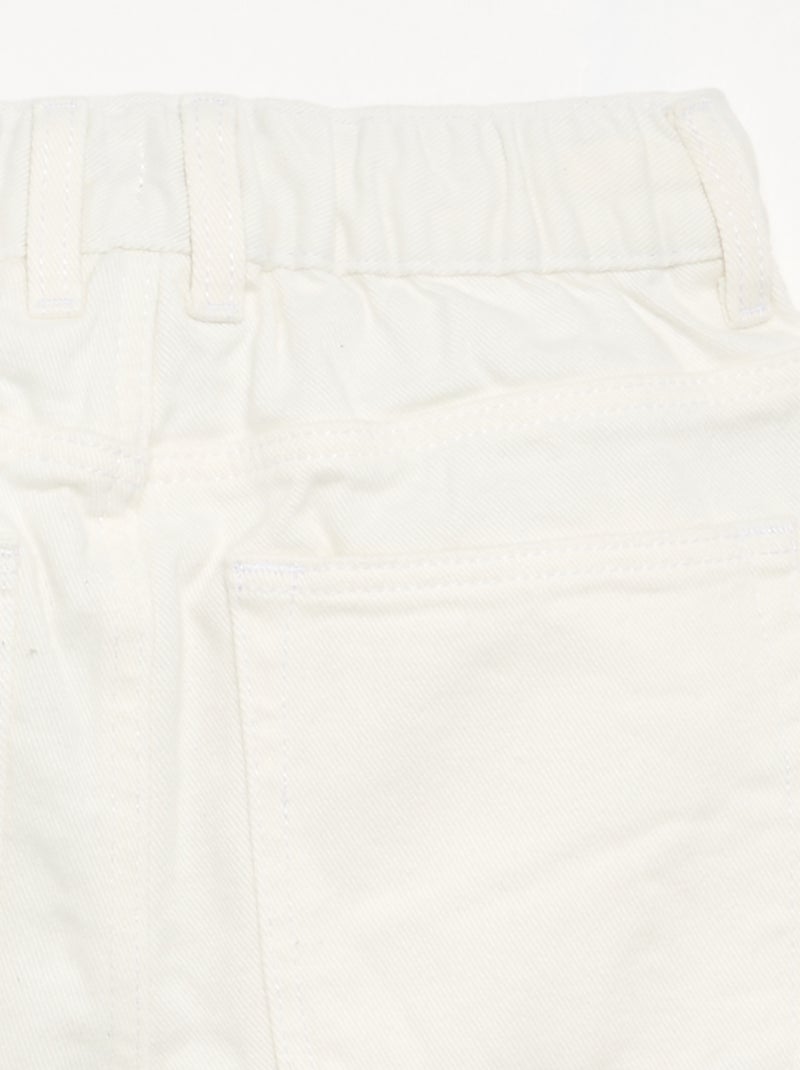 Wijde denim broek Wit - Kiabi
