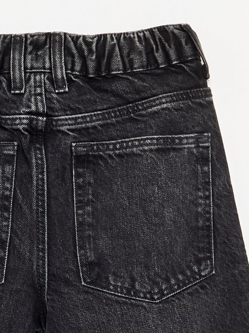 Wijde denim broek Zwart - Kiabi