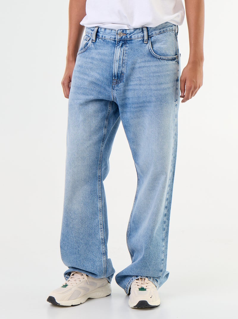 Wijde denim jeans met 5 zakken Blauw - Kiabi