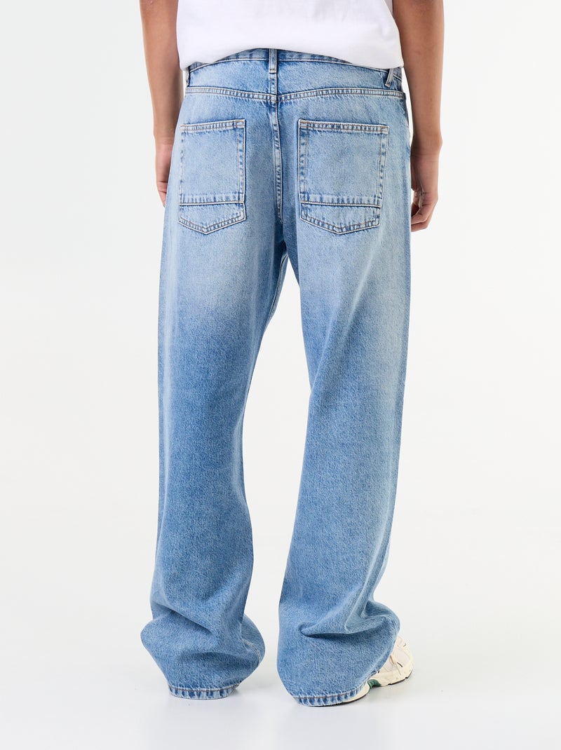 Wijde denim jeans met 5 zakken Blauw - Kiabi