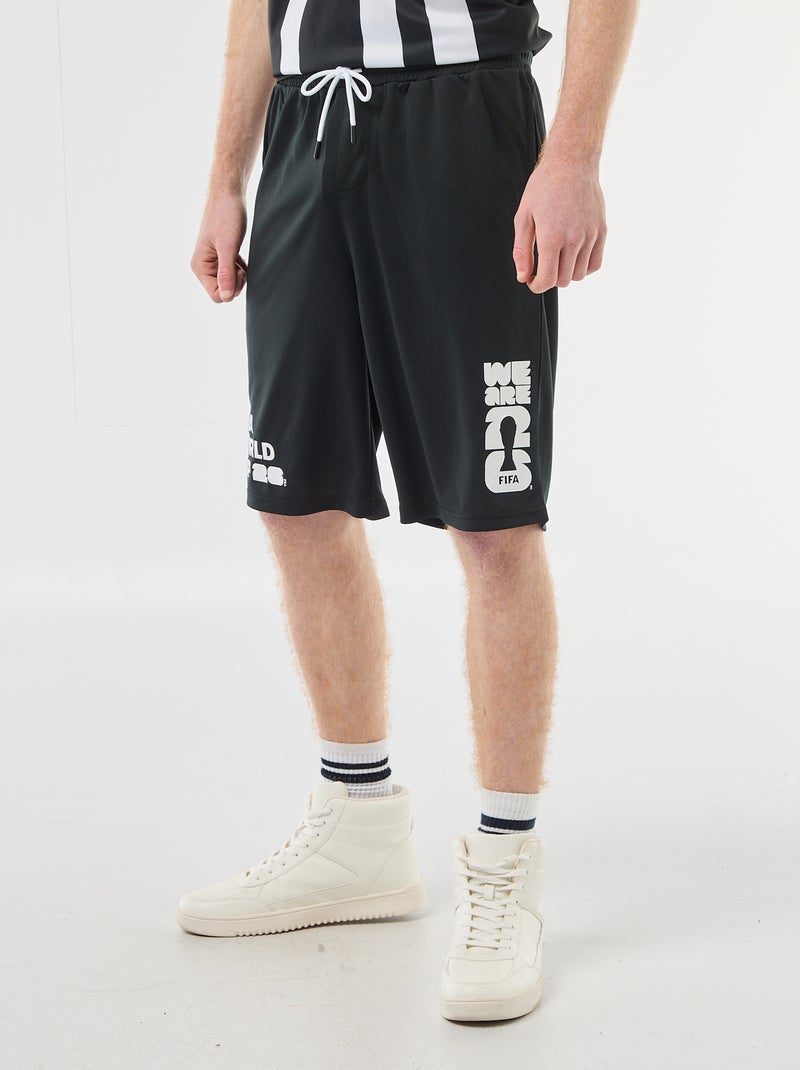 Wijde FIFA Wereldbeker 26™ voetbalshort Zwart - Kiabi