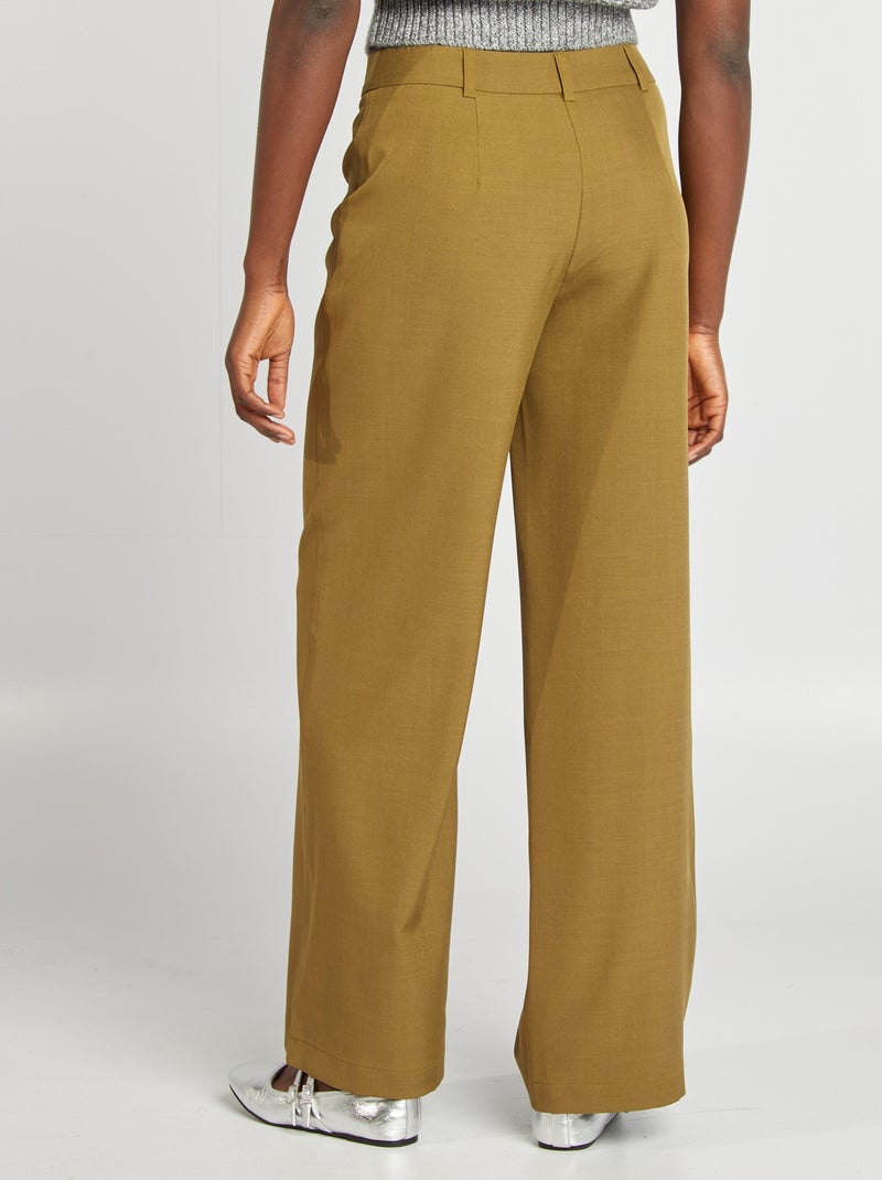 Wijde geklede broek GROEN - Kiabi