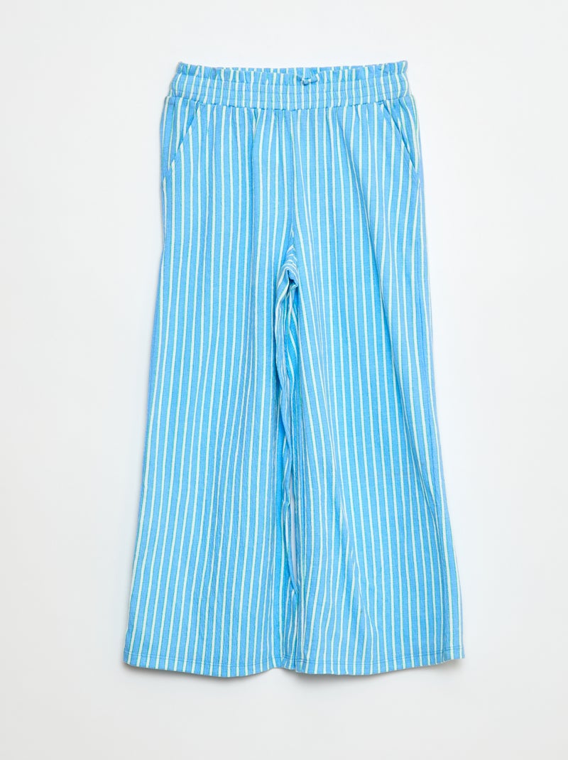 Wijde, gestreepte broek Blauw - Kiabi