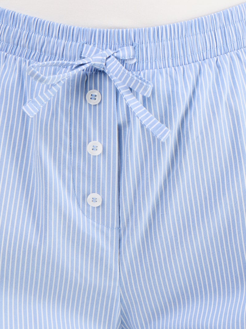 Wijde gestreepte broek met ballonpasvorm Blauw - Kiabi
