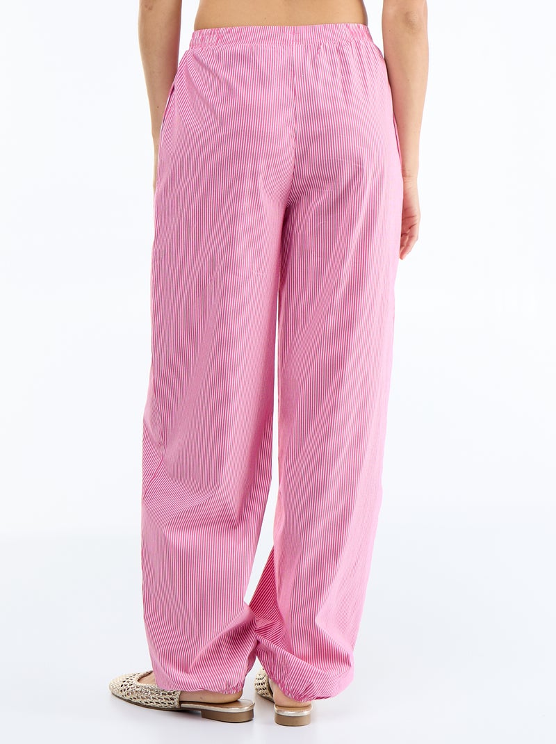 Wijde gestreepte broek met ballonpasvorm Rose - Kiabi