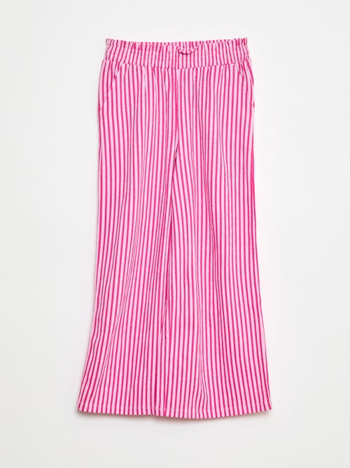 Wijde, gestreepte broek - Kiabi