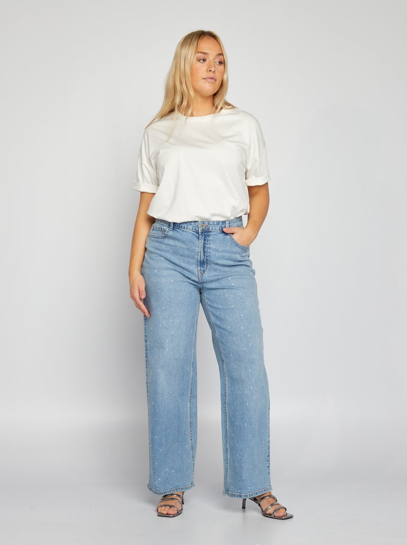 Wijde jeans / brede pijpen BLAUW - Kiabi