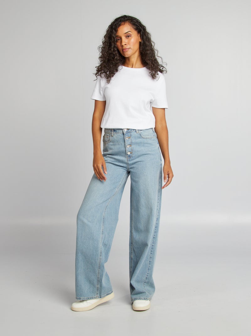 Wijde jeans / brede pijpen BLAUW - Kiabi