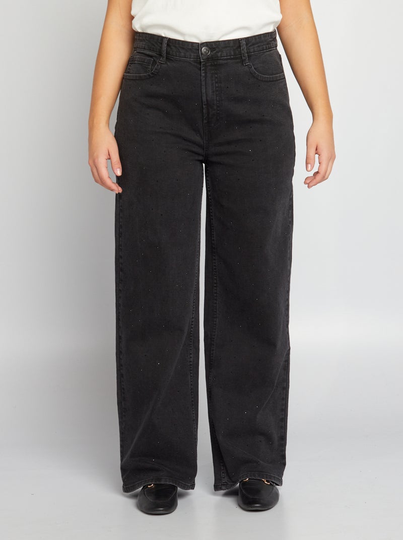 Wijde jeans / brede pijpen ZWART - Kiabi
