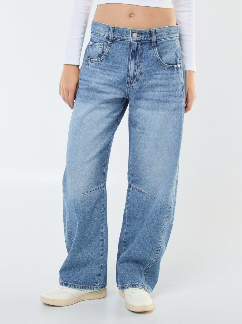 Wijde jeans in bollend model Blauw - Kiabi