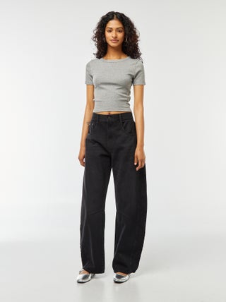 Wijde jeans in bollend model